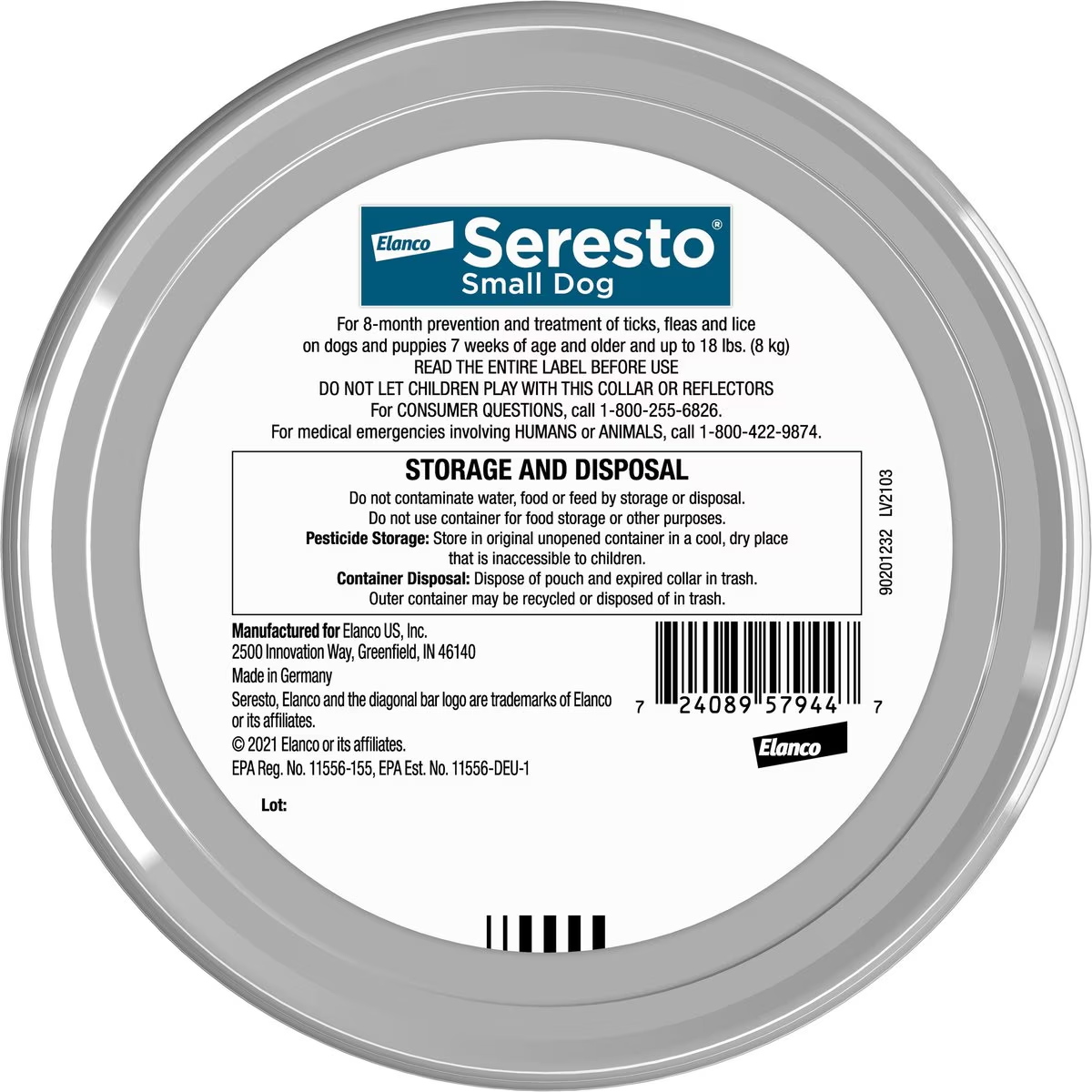 Seresto Flea & Tick Collar for Dogs, over 18-lbs, 1 Collar (8-mos. supply)