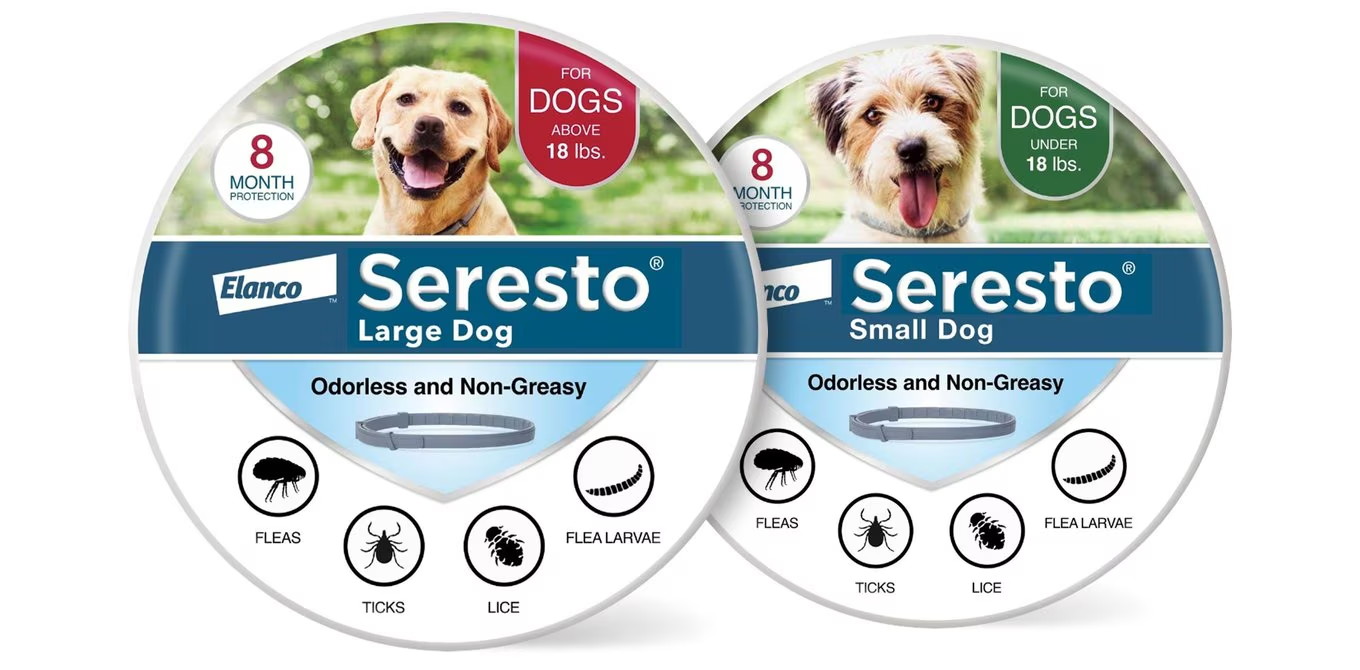 Seresto Flea & Tick Collar for Dogs, over 18-lbs, 1 Collar (8-mos. supply)