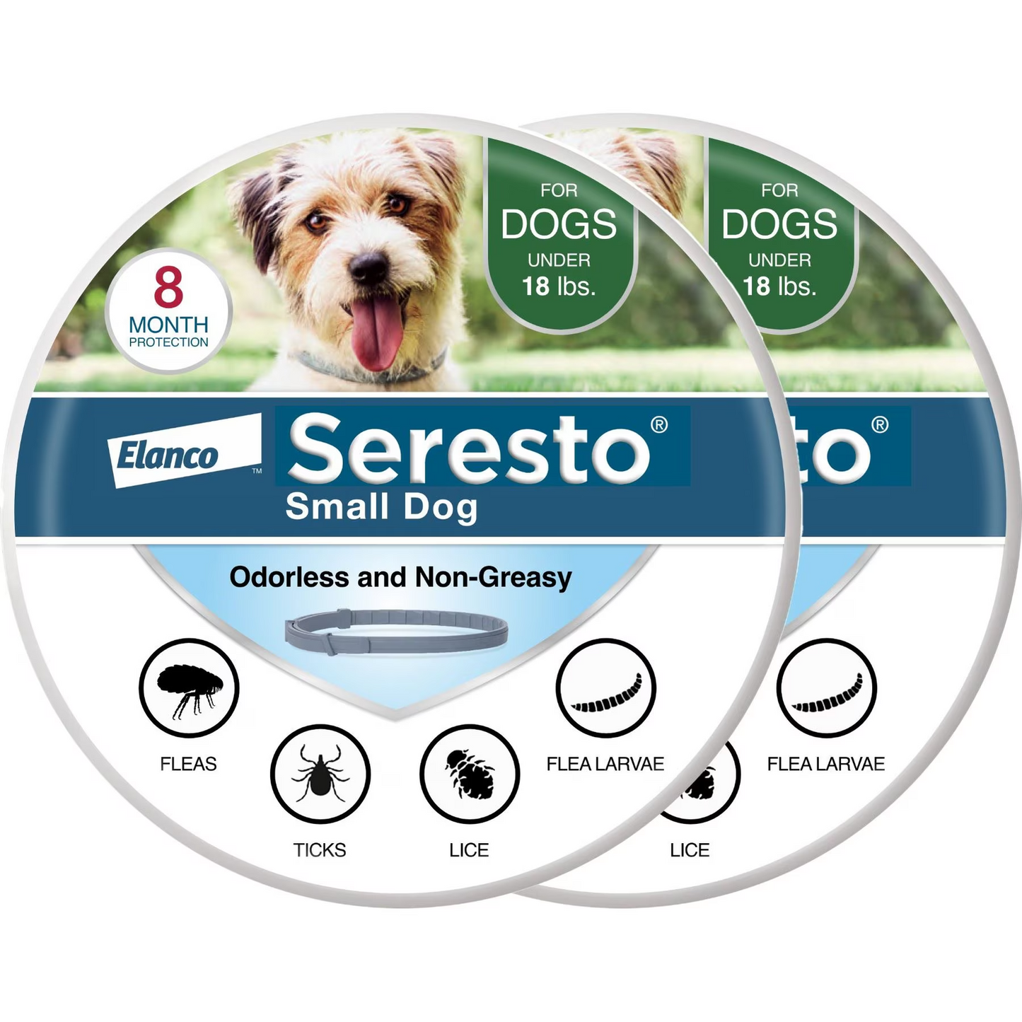 Seresto Flea & Tick Collar for Dogs, over 18-lbs, 1 Collar (8-mos. supply)