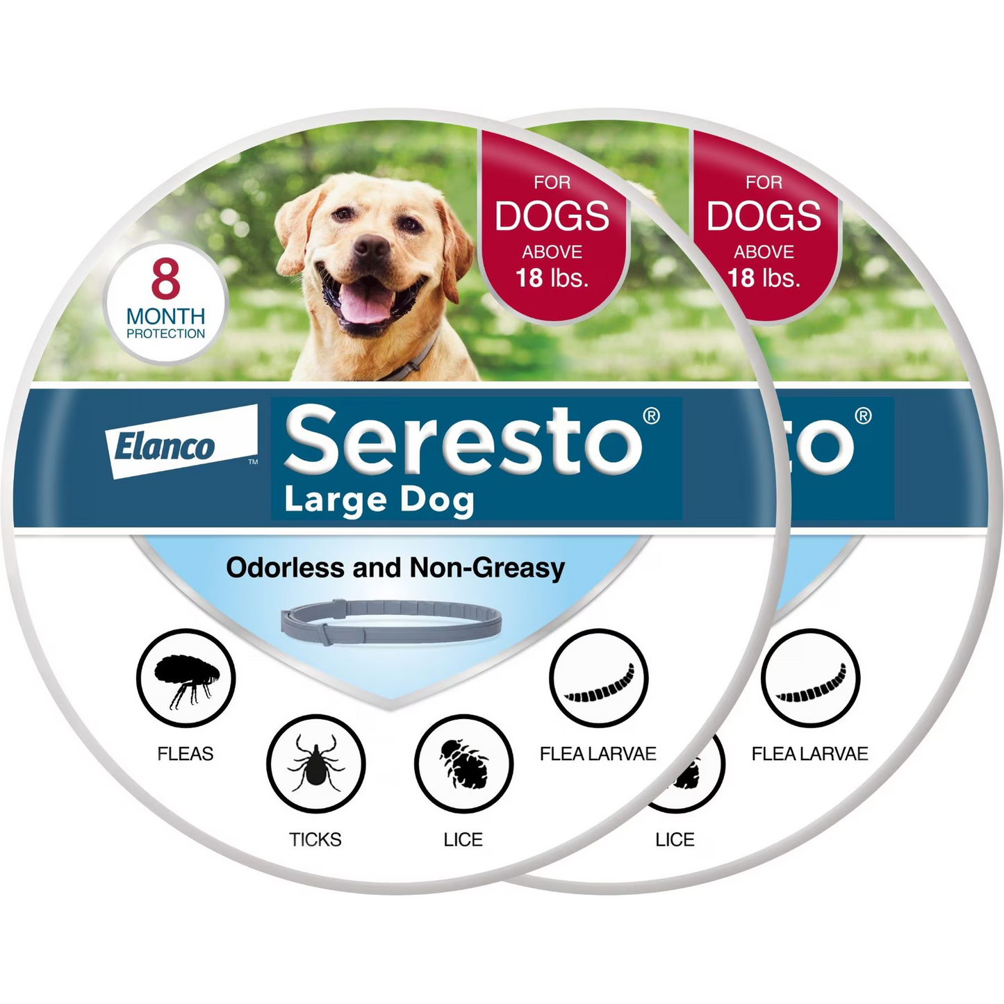 Seresto Flea & Tick Collar for Dogs, over 18-lbs, 1 Collar (8-mos. supply)
