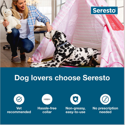 Seresto Flea & Tick Collar for Dogs, over 18-lbs, 1 Collar (8-mos. supply)