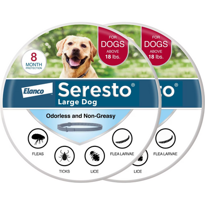 Seresto Flea & Tick Collar for Dogs, over 18-lbs, 1 Collar (8-mos. supply)
